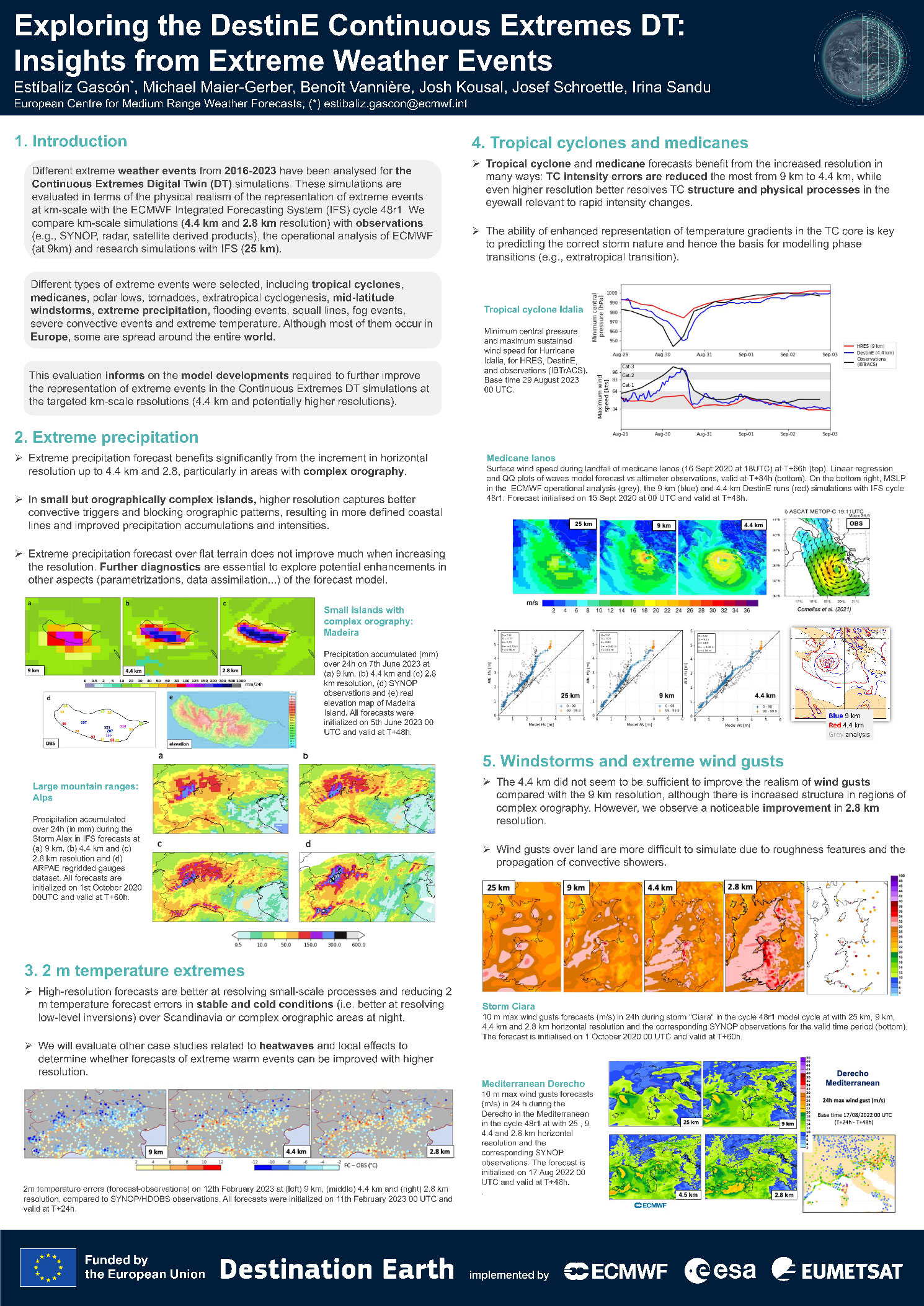 Exploring the DestinE Continuous Extremes DT insights from extreme weather events