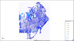 Figure 5. Estimated wind vectors at 10 m height. Legend units: km/h.